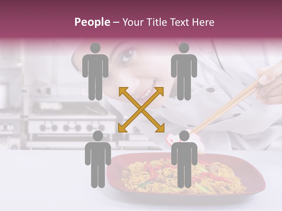 Holding Chinese Noodle PowerPoint Template