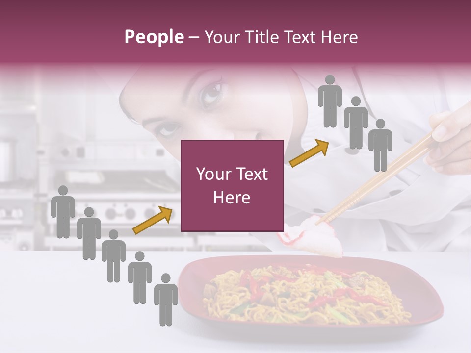 Holding Chinese Noodle PowerPoint Template