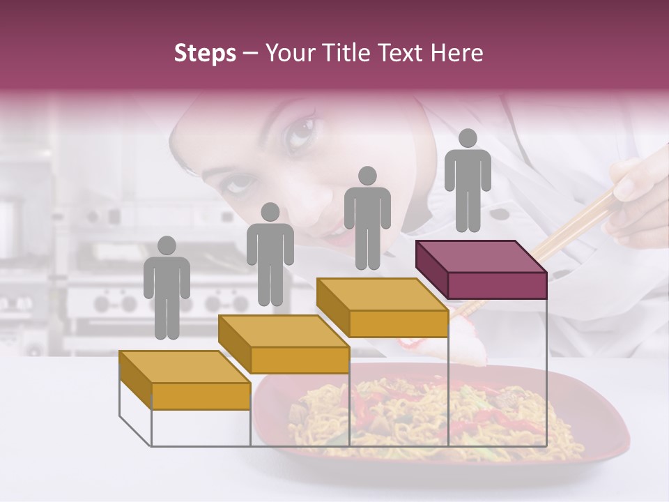 Holding Chinese Noodle PowerPoint Template