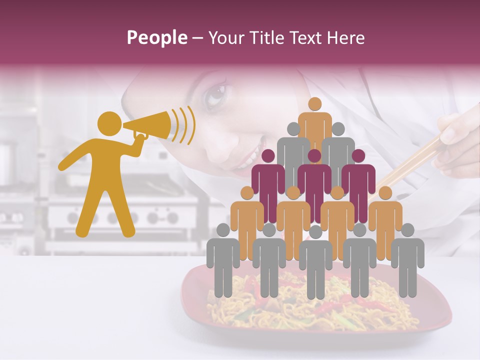Holding Chinese Noodle PowerPoint Template