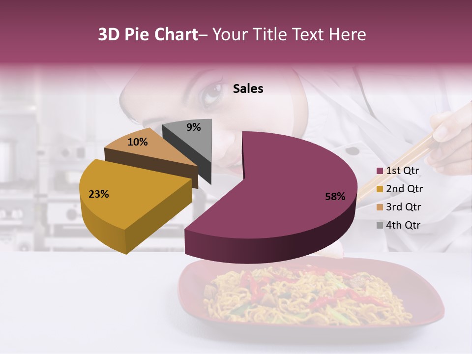 Holding Chinese Noodle PowerPoint Template