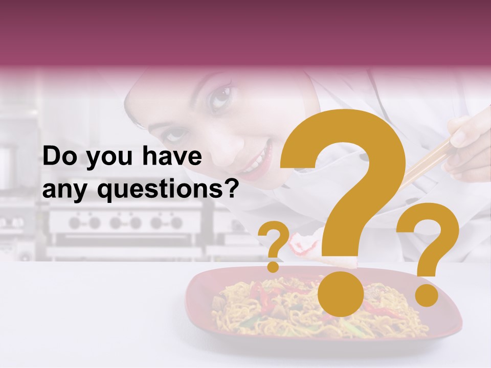 Holding Chinese Noodle PowerPoint Template