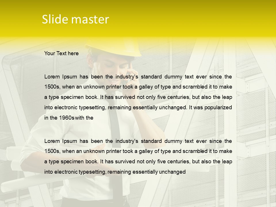 Building Industry Building Project Hardhat PowerPoint Template