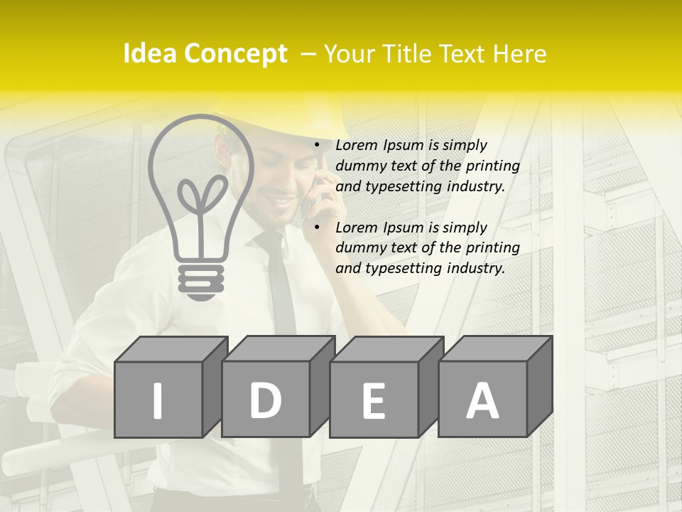 Building Industry Building Project Hardhat PowerPoint Template