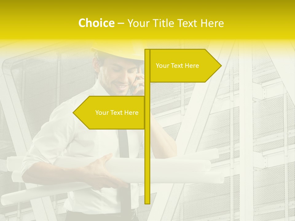 Building Industry Building Project Hardhat PowerPoint Template