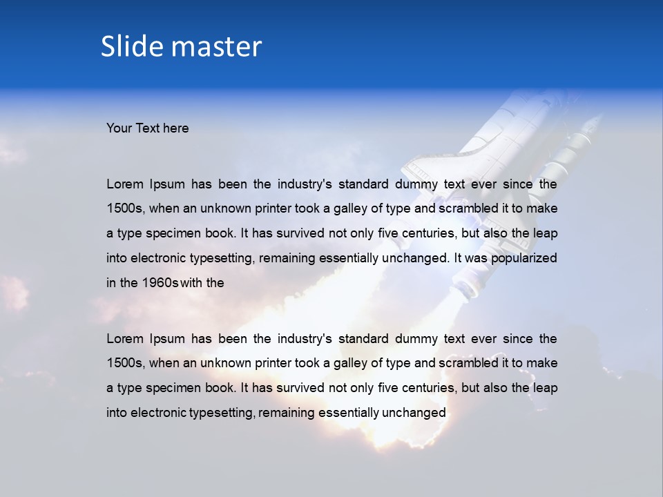 Spaceship Sunset Propulsion PowerPoint Template