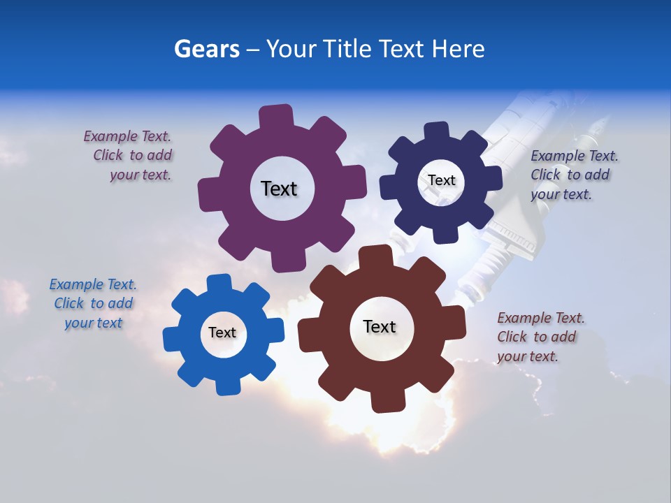 Spaceship Sunset Propulsion PowerPoint Template