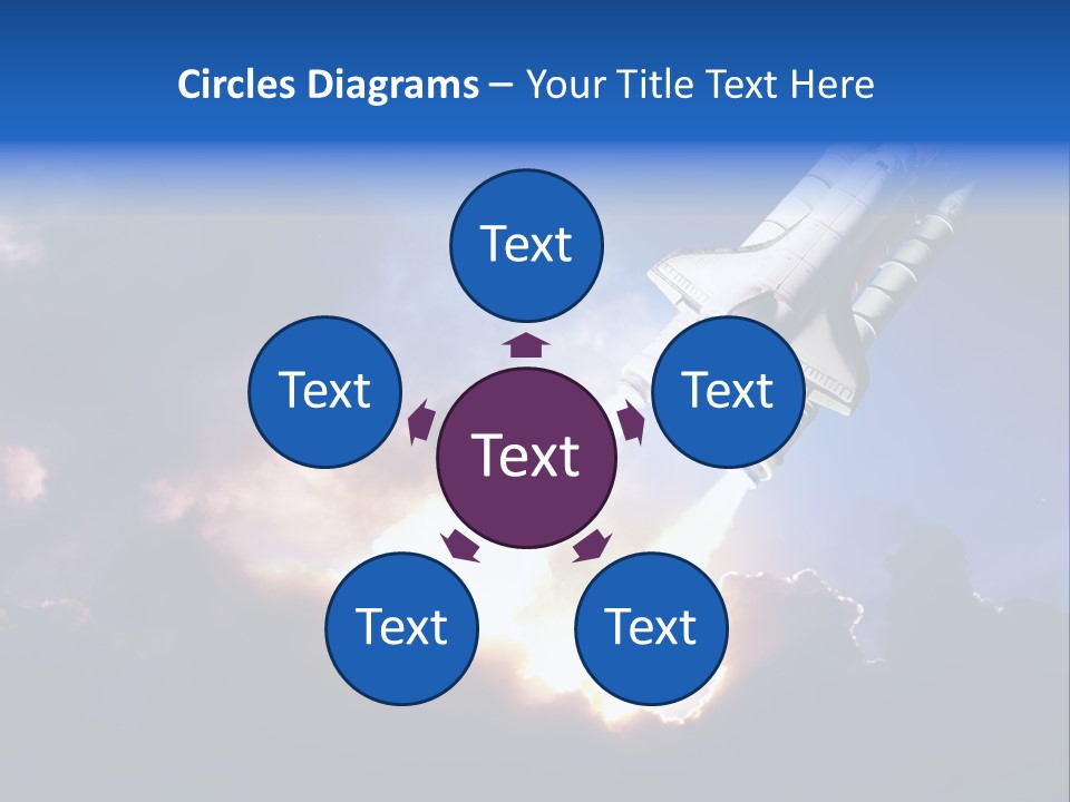 Spaceship Sunset Propulsion PowerPoint Template