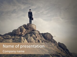 Sky Mountain Stone PowerPoint Template