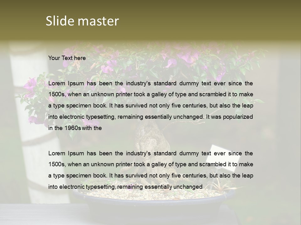 Bonsai Leaf Plant PowerPoint Template
