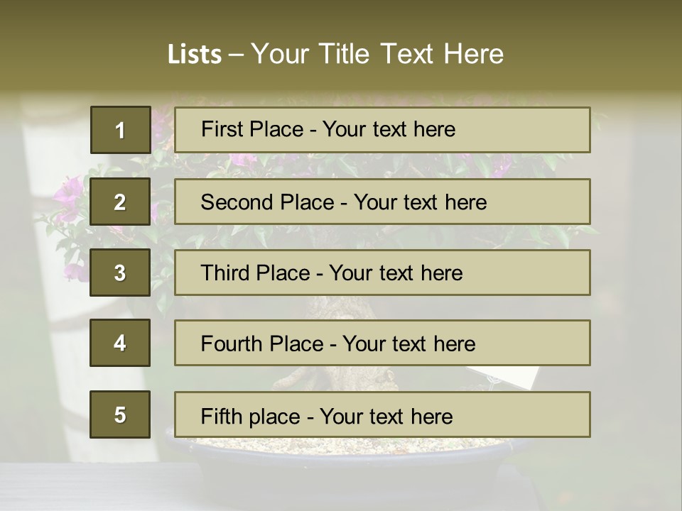 Bonsai Leaf Plant PowerPoint Template