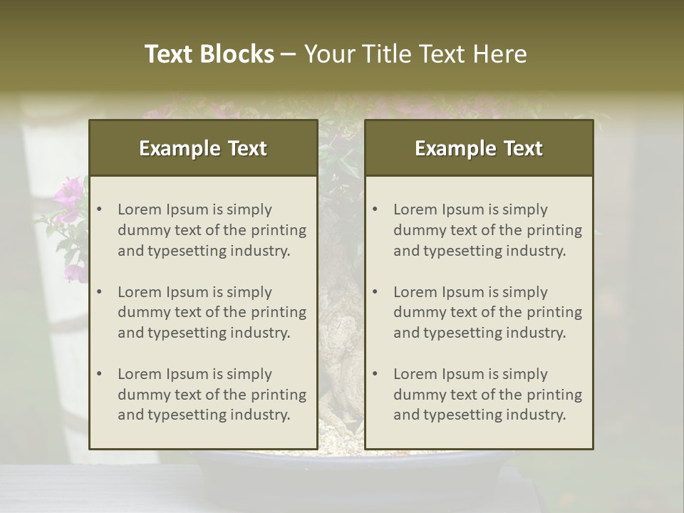 Bonsai Leaf Plant PowerPoint Template