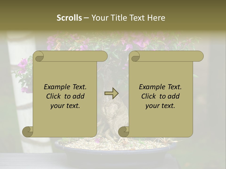 Bonsai Leaf Plant PowerPoint Template