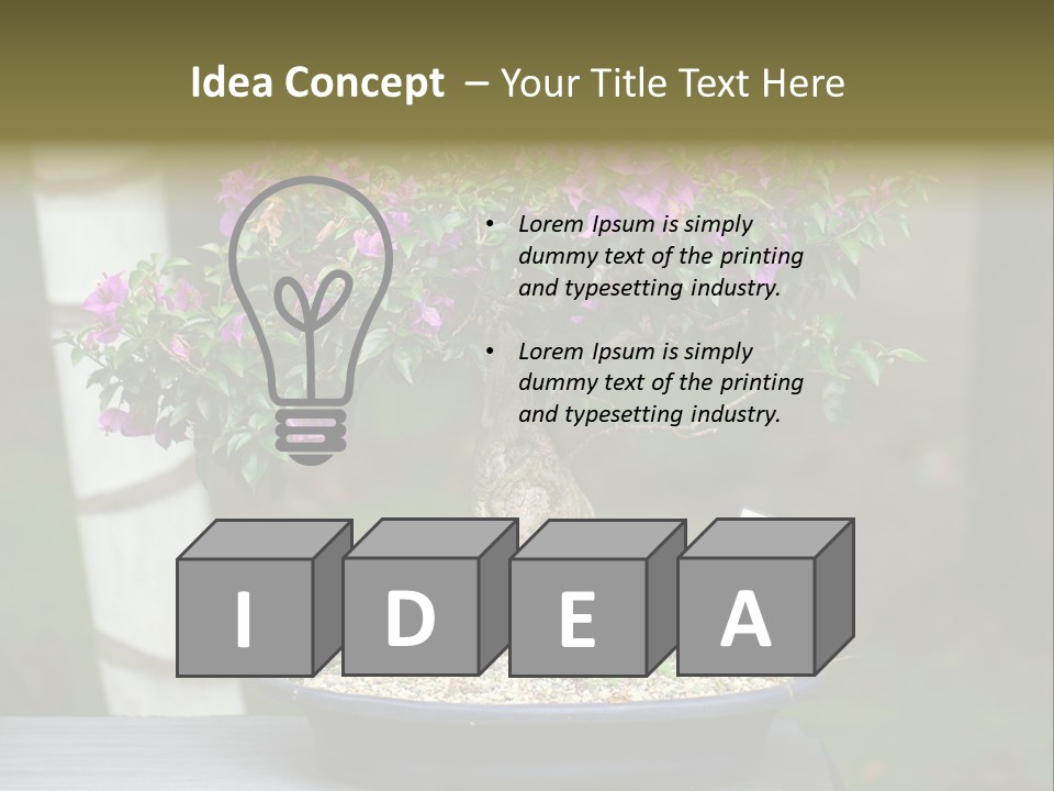 Bonsai Leaf Plant PowerPoint Template