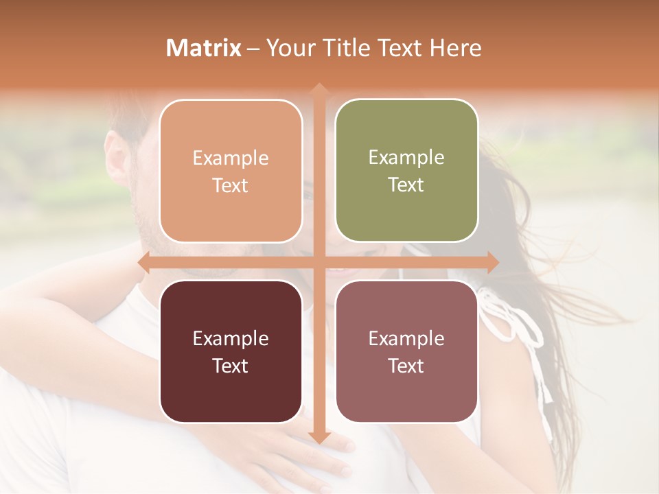 Young Couple Smiling Happy Portrait PowerPoint Template