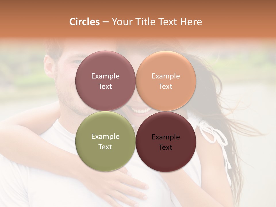 Young Couple Smiling Happy Portrait PowerPoint Template