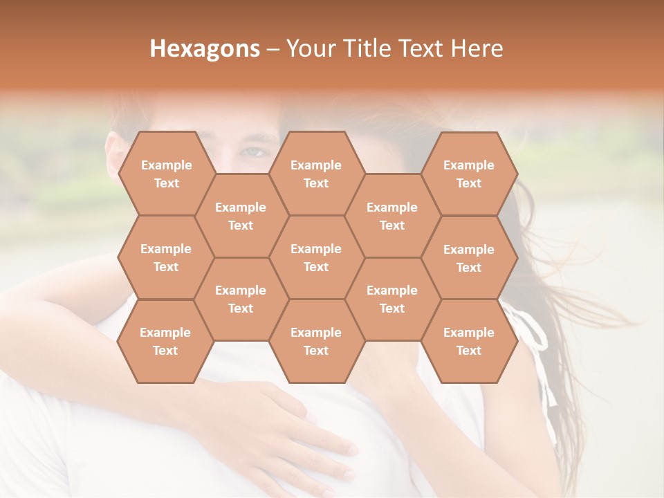 Young Couple Smiling Happy Portrait PowerPoint Template