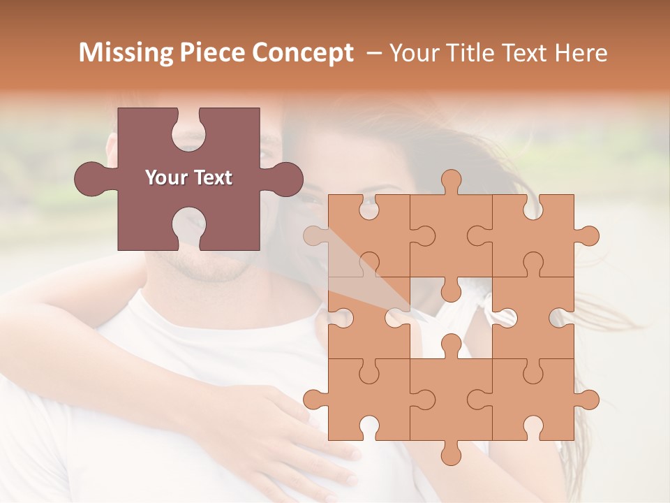 Young Couple Smiling Happy Portrait PowerPoint Template