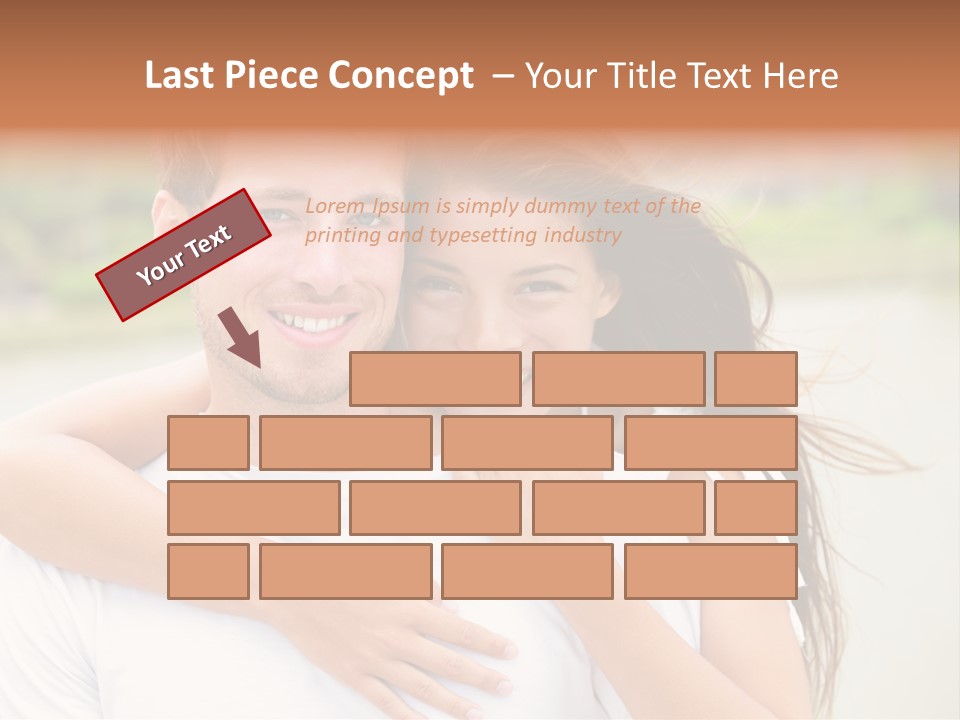 Young Couple Smiling Happy Portrait PowerPoint Template
