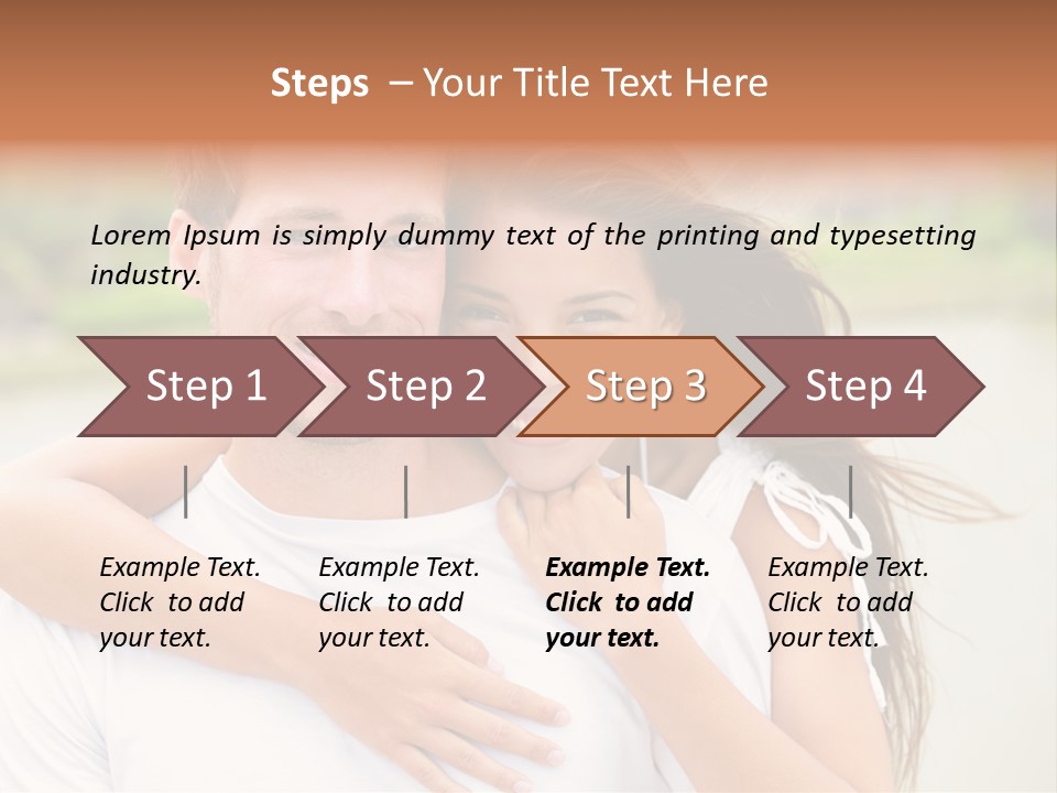 Young Couple Smiling Happy Portrait PowerPoint Template