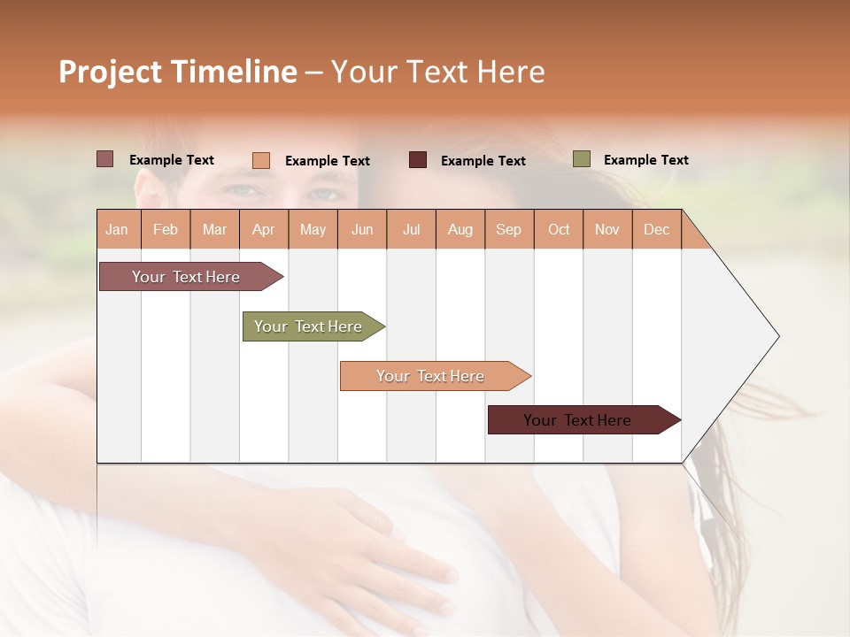 Young Couple Smiling Happy Portrait PowerPoint Template