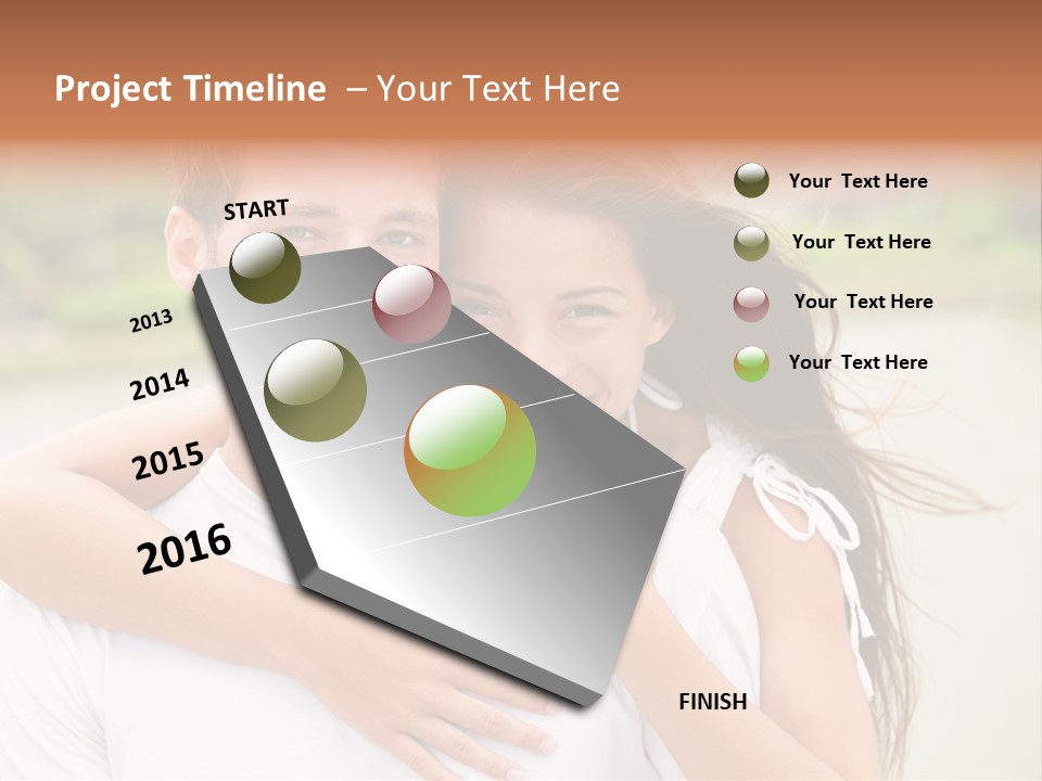 Young Couple Smiling Happy Portrait PowerPoint Template