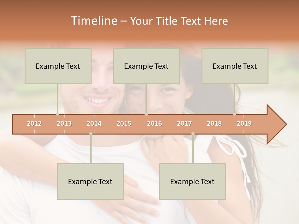 Young Couple Smiling Happy Portrait PowerPoint Template