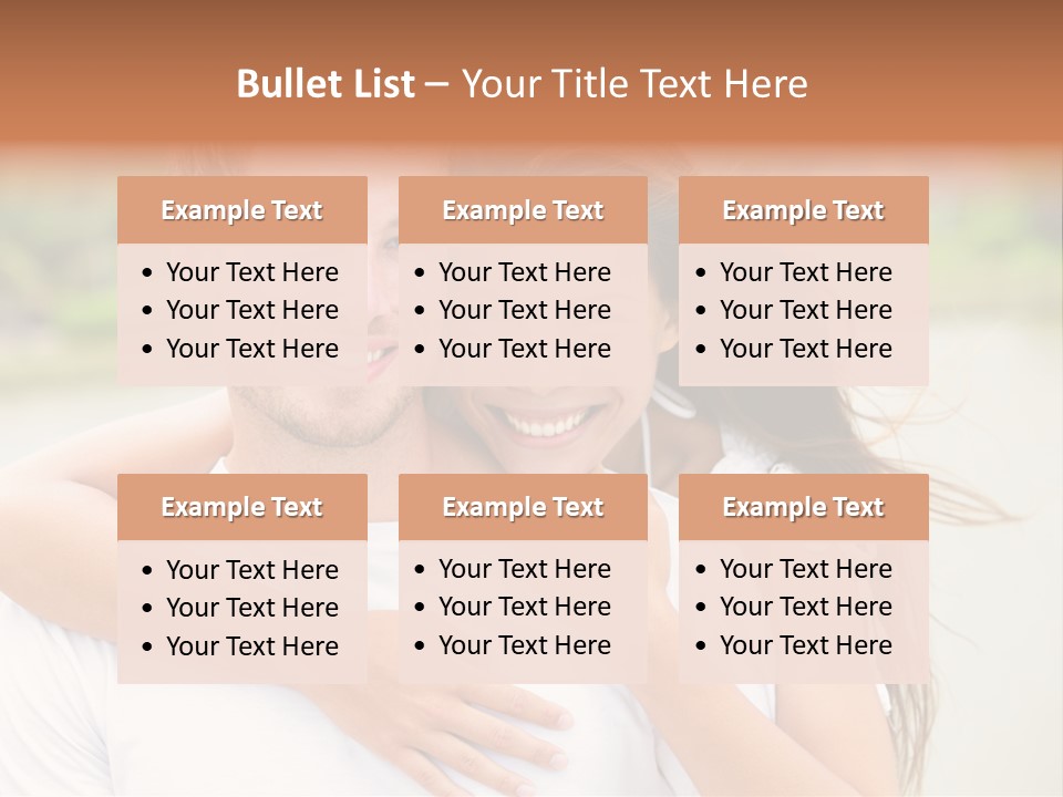 Young Couple Smiling Happy Portrait PowerPoint Template