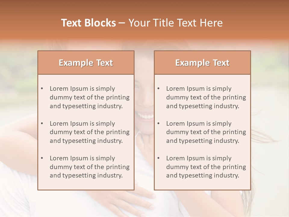 Young Couple Smiling Happy Portrait PowerPoint Template