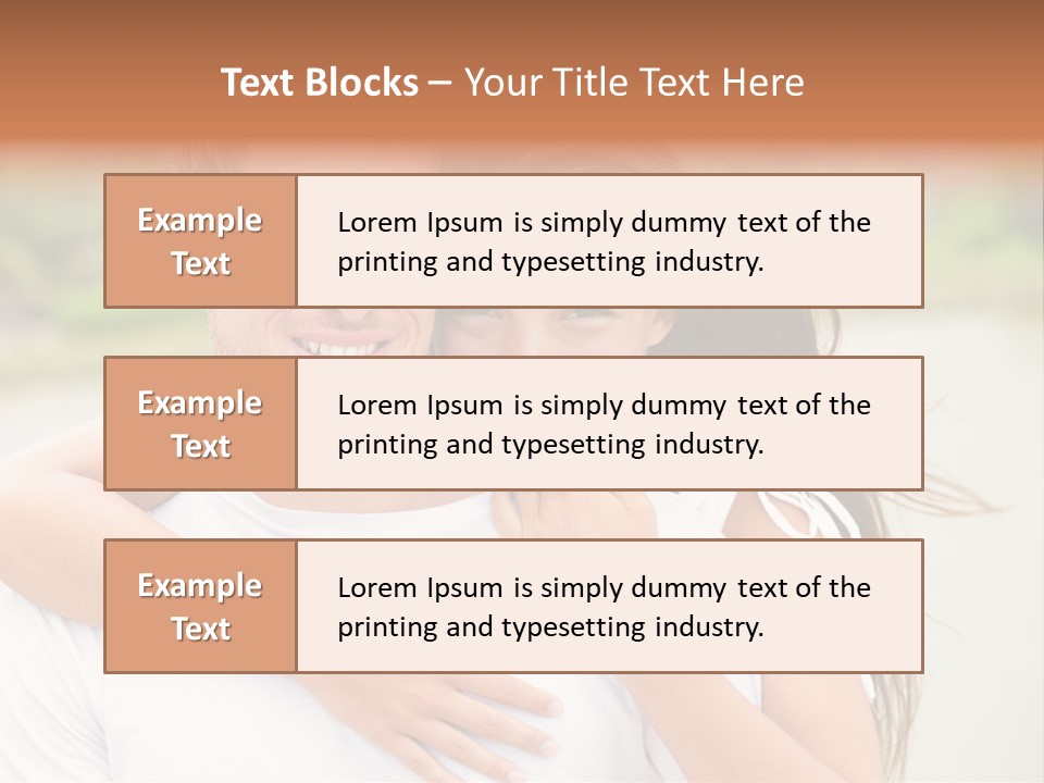 Young Couple Smiling Happy Portrait PowerPoint Template