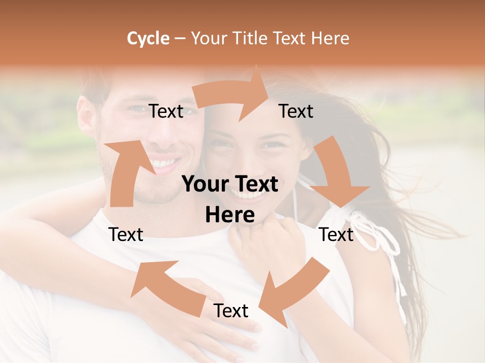 Young Couple Smiling Happy Portrait PowerPoint Template