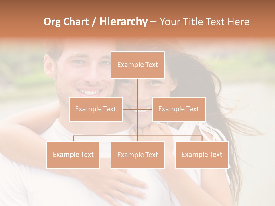 Young Couple Smiling Happy Portrait PowerPoint Template