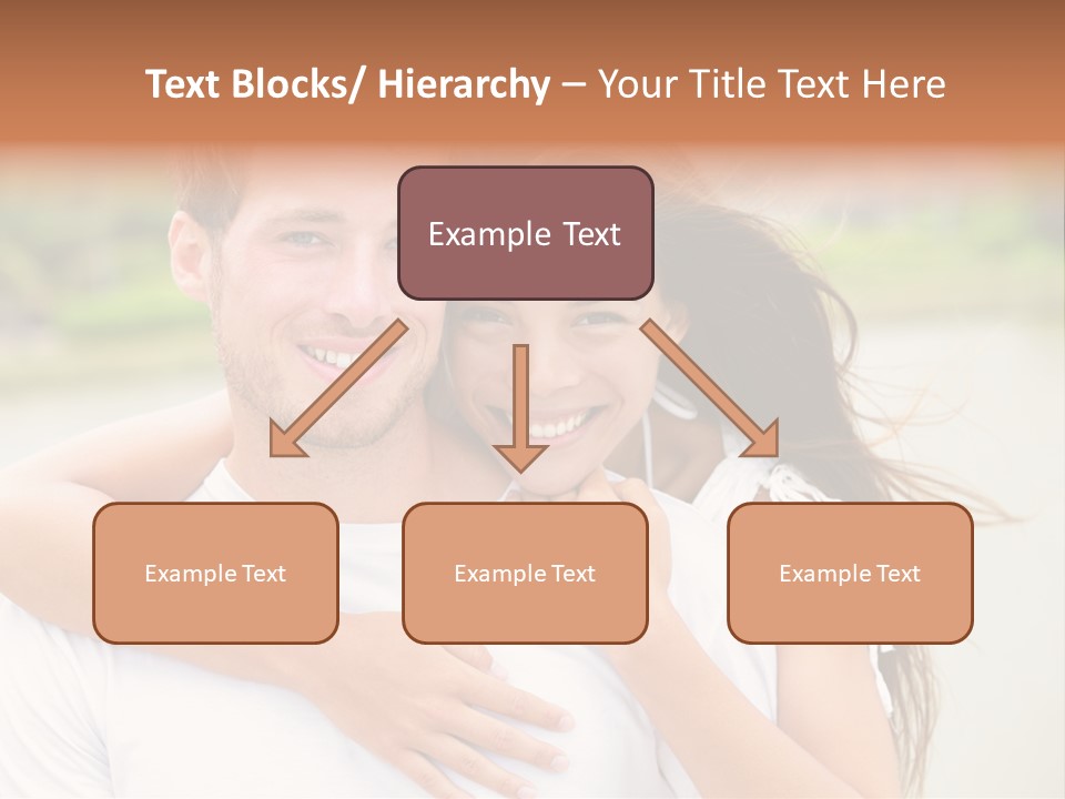 Young Couple Smiling Happy Portrait PowerPoint Template