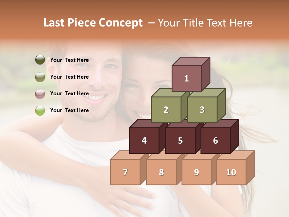 Young Couple Smiling Happy Portrait PowerPoint Template