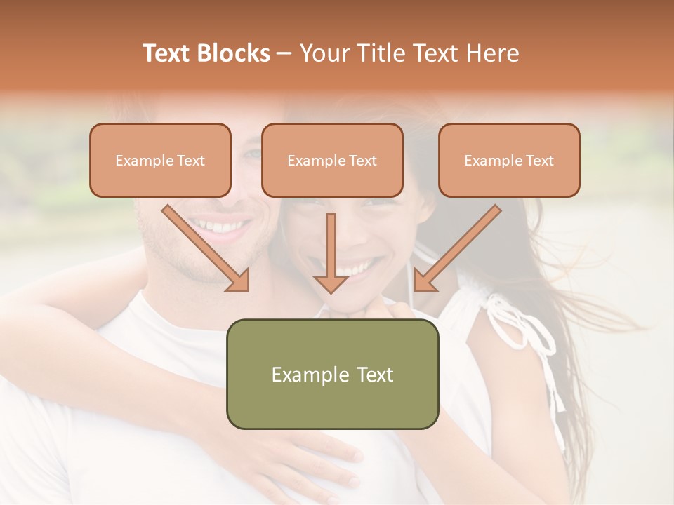 Young Couple Smiling Happy Portrait PowerPoint Template