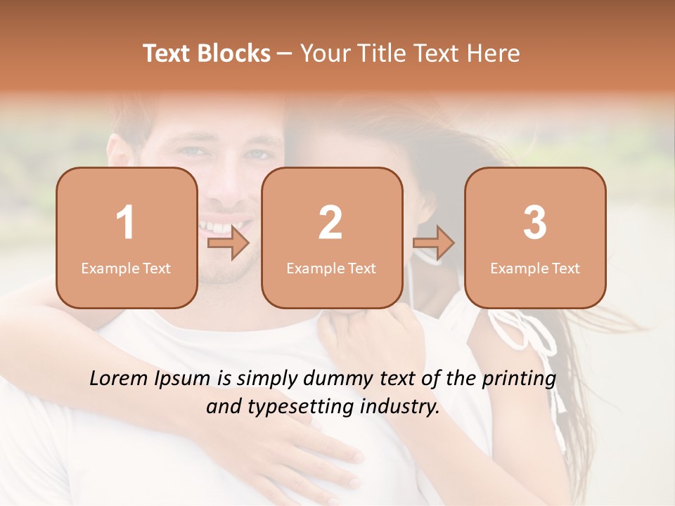 Young Couple Smiling Happy Portrait PowerPoint Template