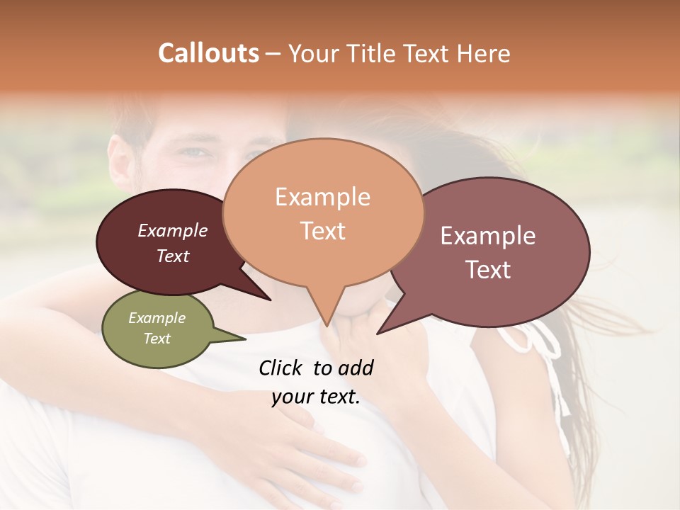 Young Couple Smiling Happy Portrait PowerPoint Template