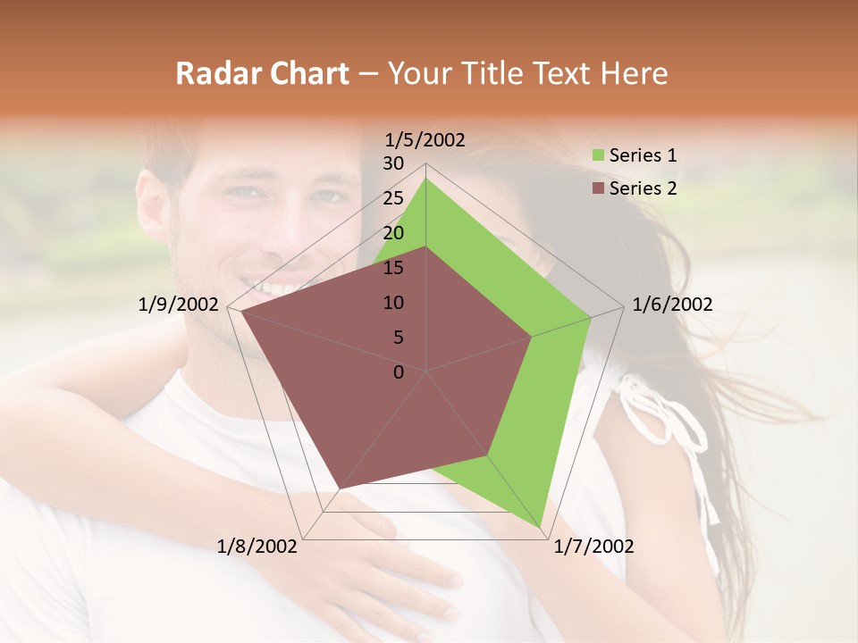 Young Couple Smiling Happy Portrait PowerPoint Template