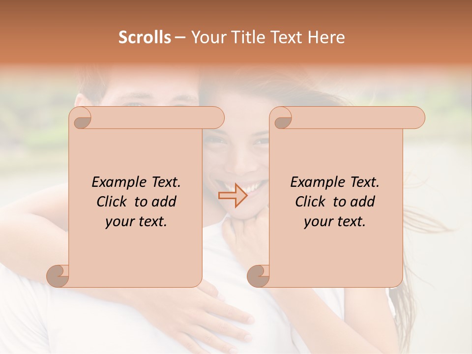 Young Couple Smiling Happy Portrait PowerPoint Template