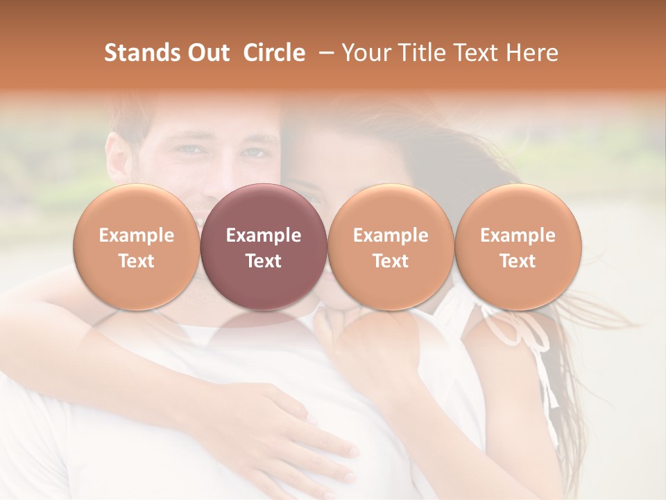 Young Couple Smiling Happy Portrait PowerPoint Template