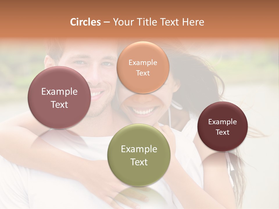 Young Couple Smiling Happy Portrait PowerPoint Template