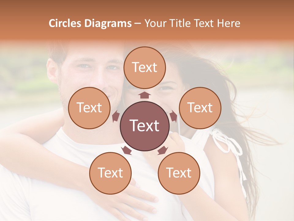 Young Couple Smiling Happy Portrait PowerPoint Template