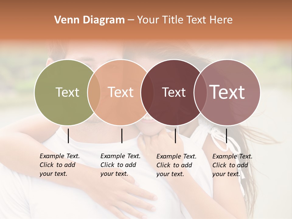 Young Couple Smiling Happy Portrait PowerPoint Template