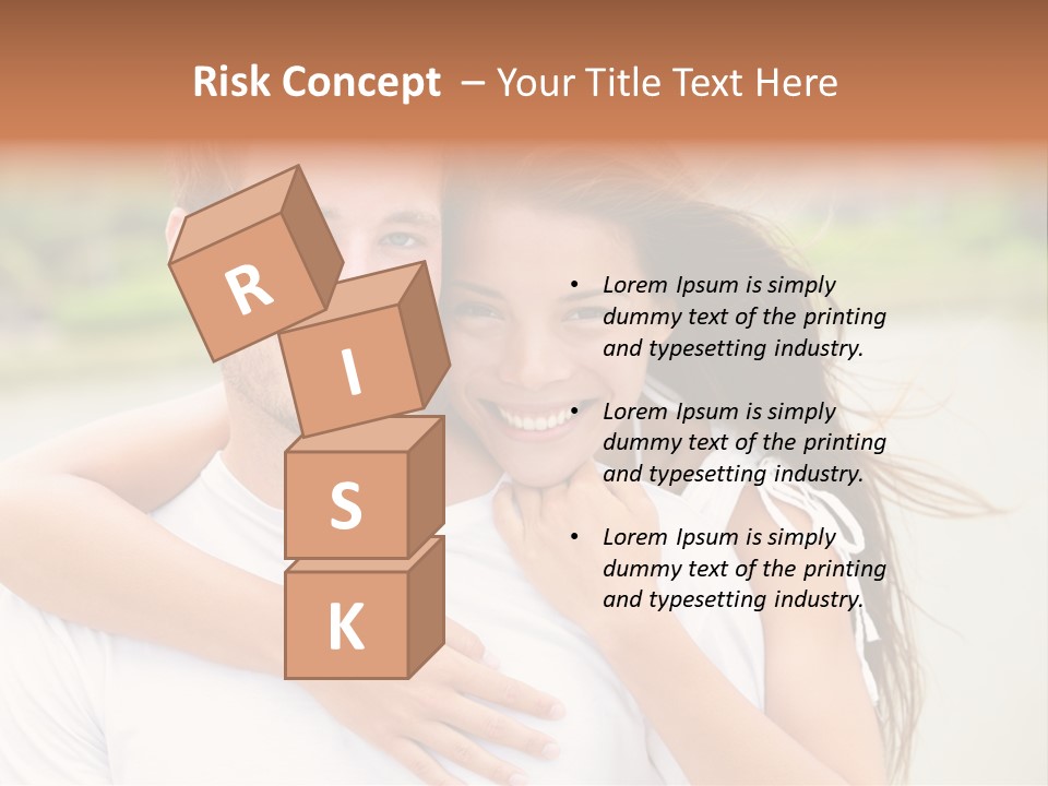 Young Couple Smiling Happy Portrait PowerPoint Template