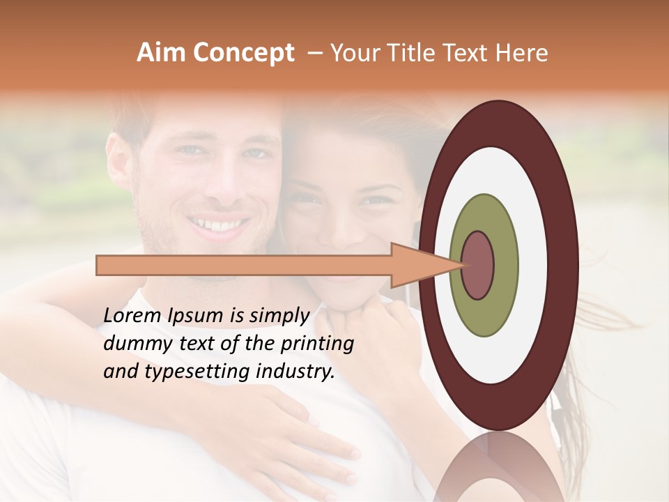 Young Couple Smiling Happy Portrait PowerPoint Template