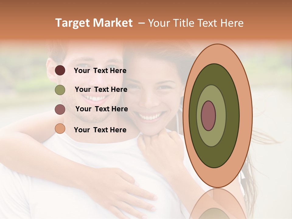 Young Couple Smiling Happy Portrait PowerPoint Template