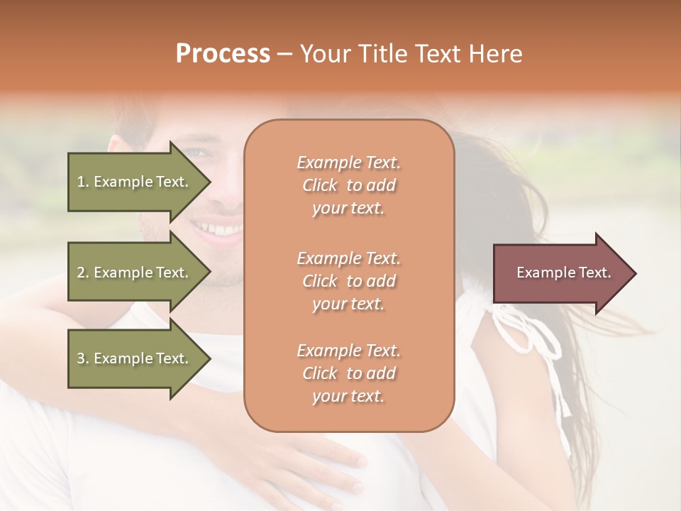 Young Couple Smiling Happy Portrait PowerPoint Template