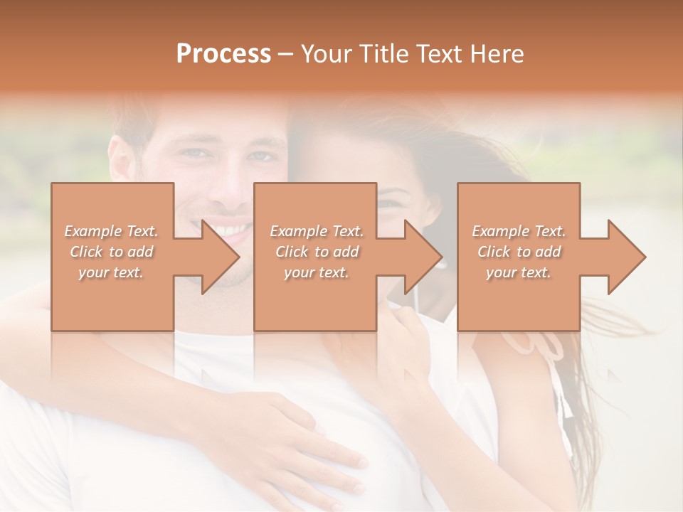 Young Couple Smiling Happy Portrait PowerPoint Template