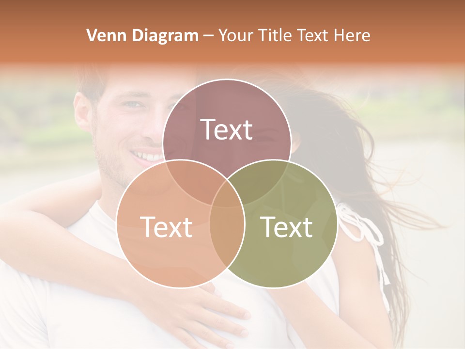 Young Couple Smiling Happy Portrait PowerPoint Template
