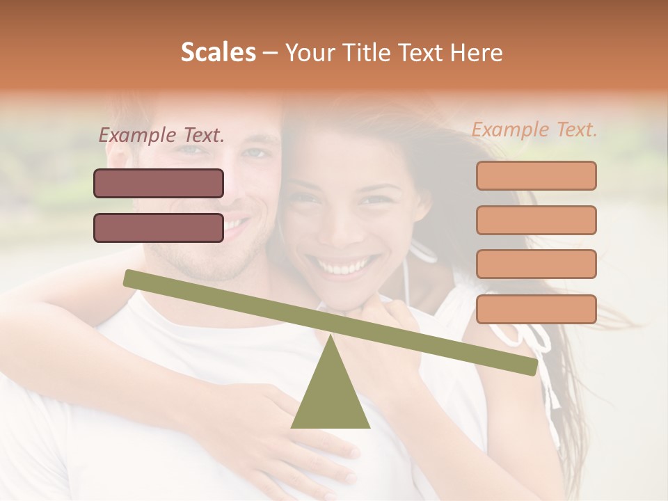 Young Couple Smiling Happy Portrait PowerPoint Template